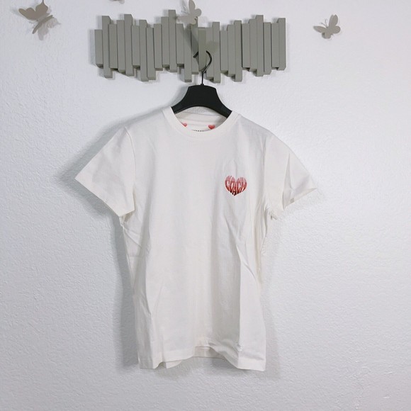 Coach XS C9801 Signature Heart T Shirt White Love Embroidery NWT Org $150